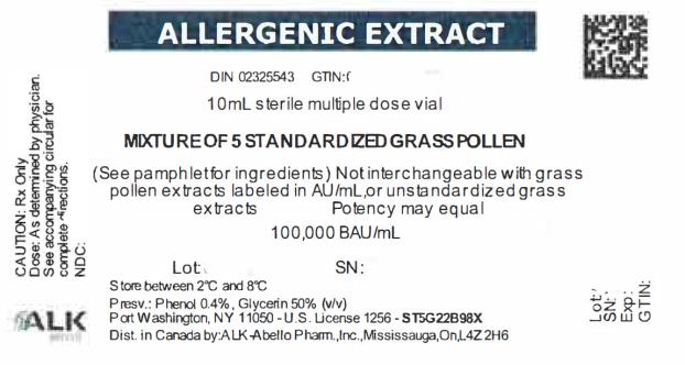 PRINCIPAL DISPLAY PANEL
ALLERGENIC EXTRACT
10mL sterile multiple dose vial
MIXTURE OF 5 STANDARDIZED GRASS POLLEN
100,000 BAU/mL
