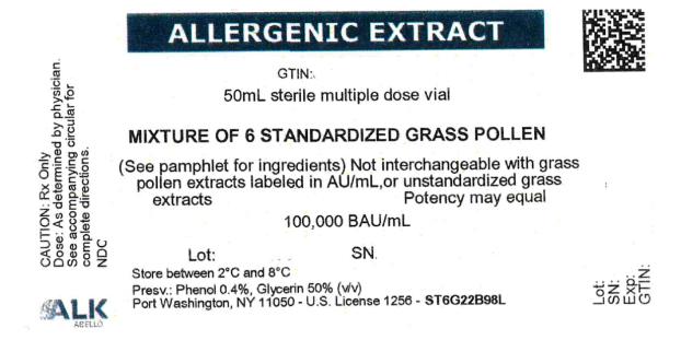 PRINCIPAL DISPLAY PANEL
ALLERGENIC EXTRACT
50mL sterile multiple dose vial
MIXTURE OF 6 STANDARDIZED GRASS POLLEN
100,000 BAU/mL
