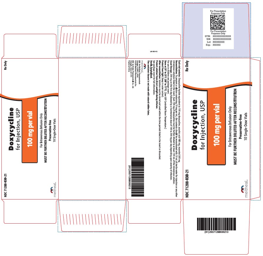 PRINCIPAL DISPLAY PANEL – Doxycycline for Injection, USP 100 mg Carton