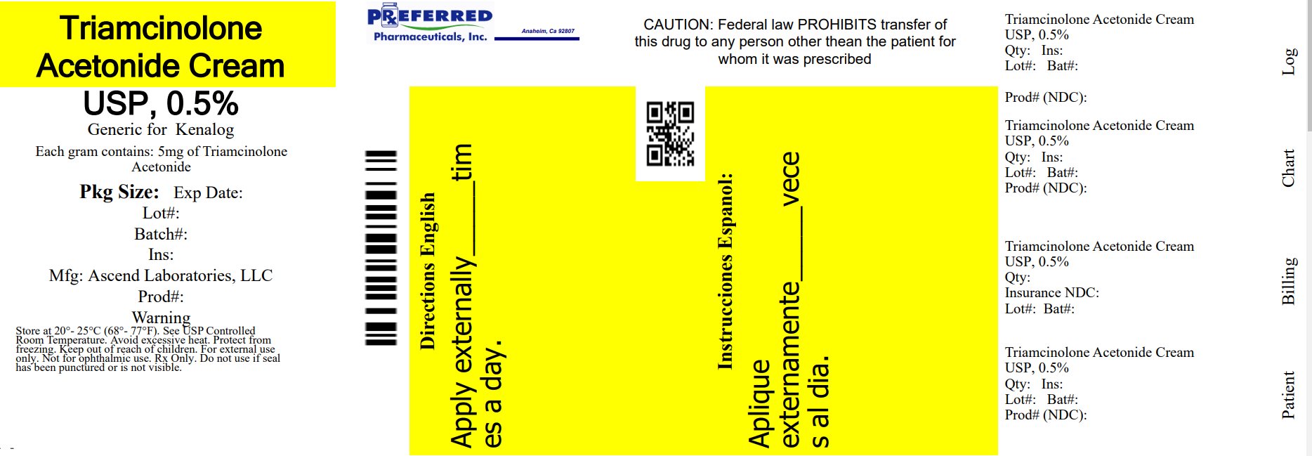 Triamcinolone Acetonide Cream USP 05% 