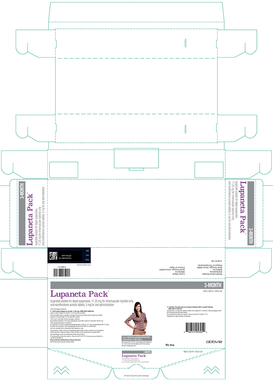 lupaneta pack 11.25mg lupron filled syringe, 5mg norethindrone acetate tablet