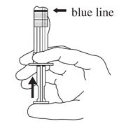 syringe blue line