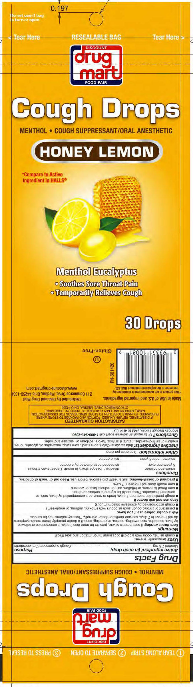 Discount Drug Mart Honey Lemon 30ct Cough Drops