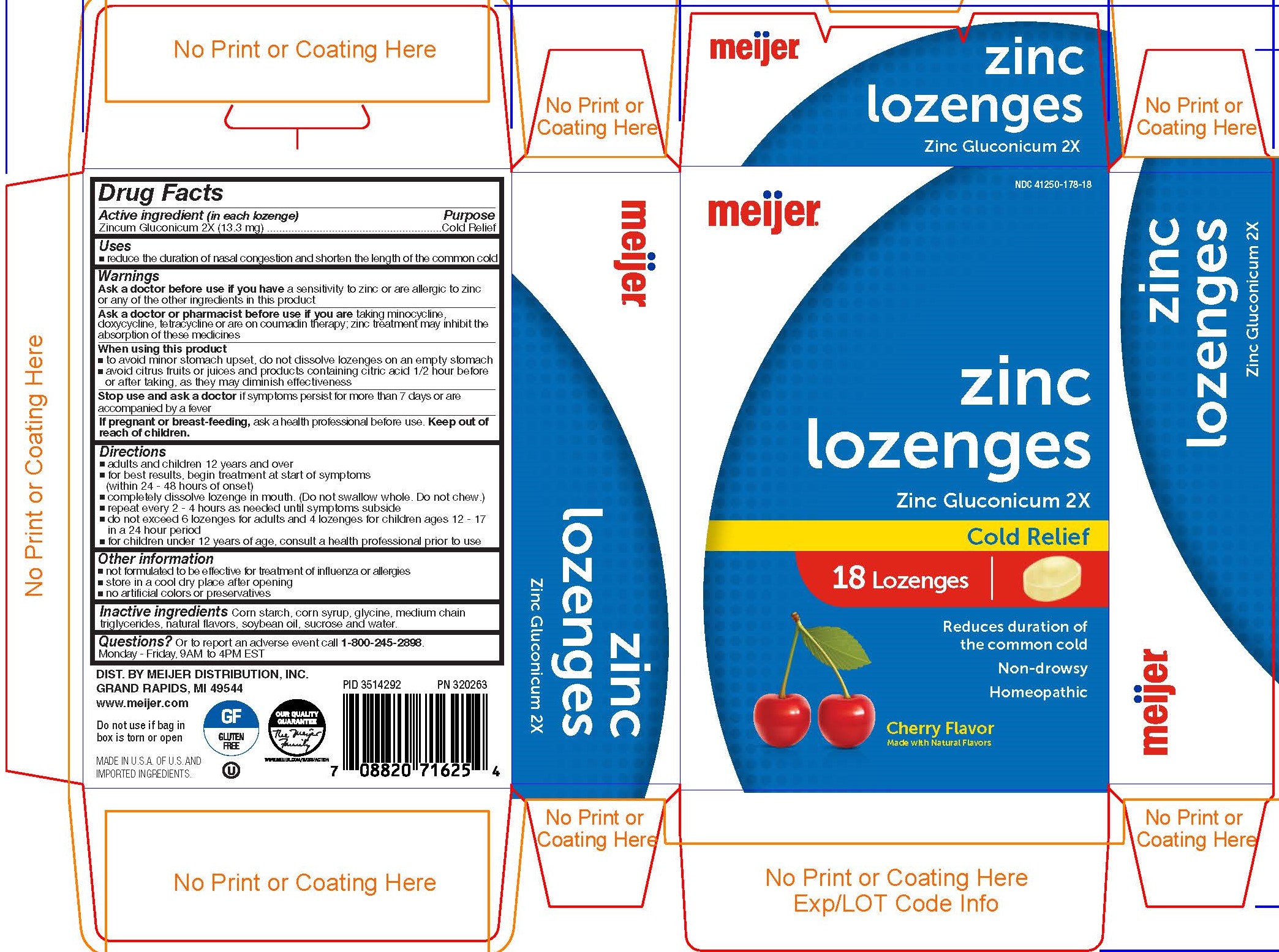 Meijer Cherry Zinc 18ct Lozenges