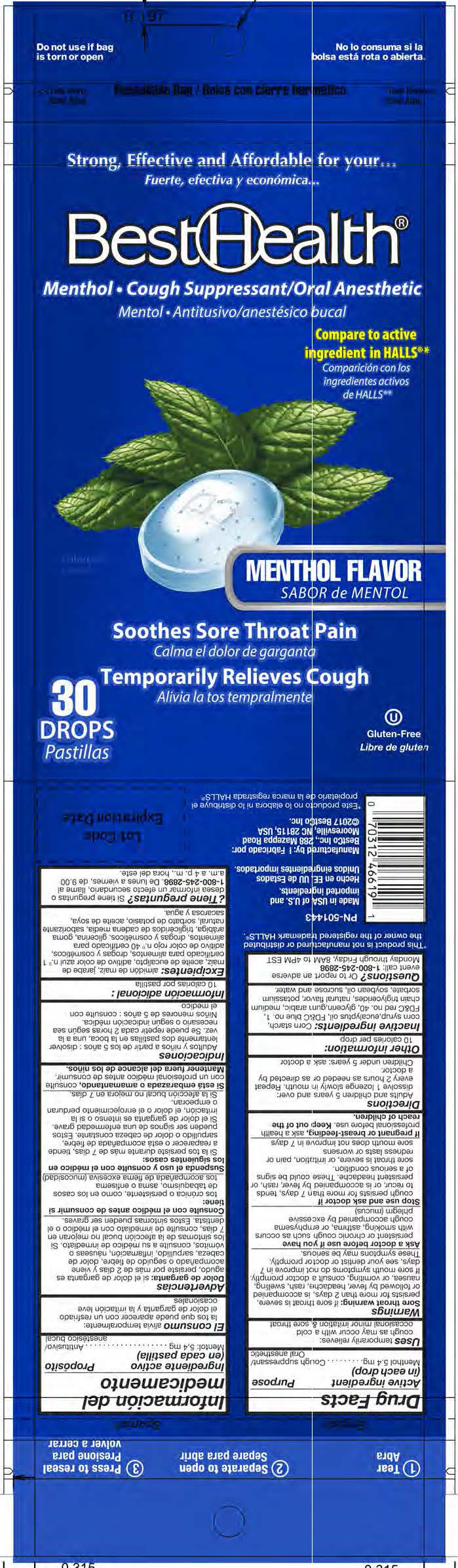 BestHealth Menthol 30ct Cough Drops