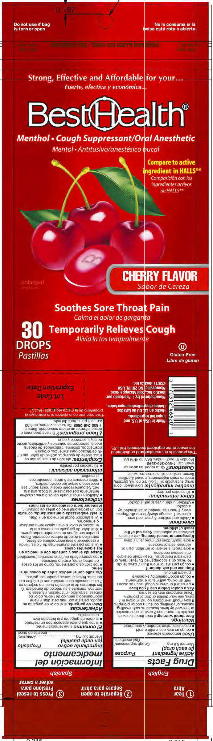 BestHealth Cherry 30ct Cough Drops