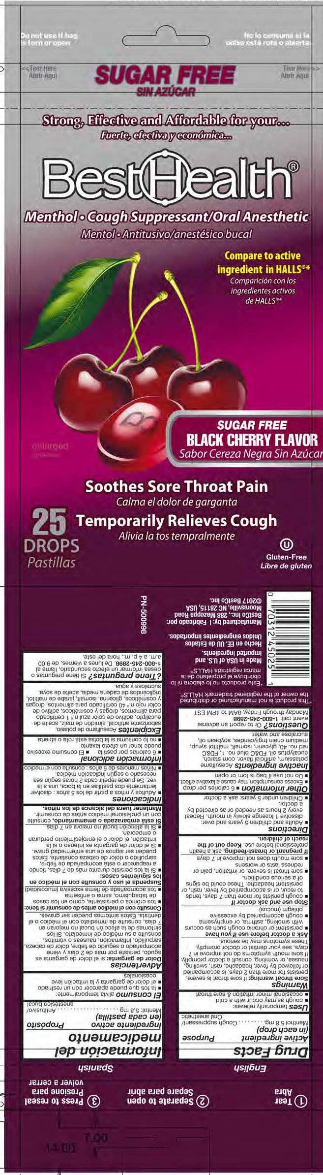 BestHealth SF Cherry 25ct Cough Drops