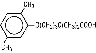 Structural formula for gemfibrozil