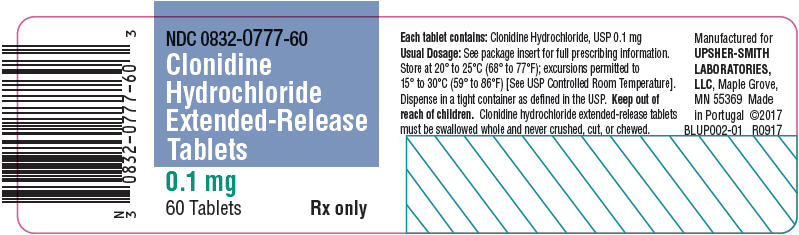 Clonidine container label