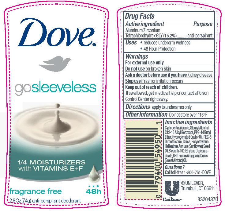 Dove Go Sleeveless Fragrance Free 48 PDP