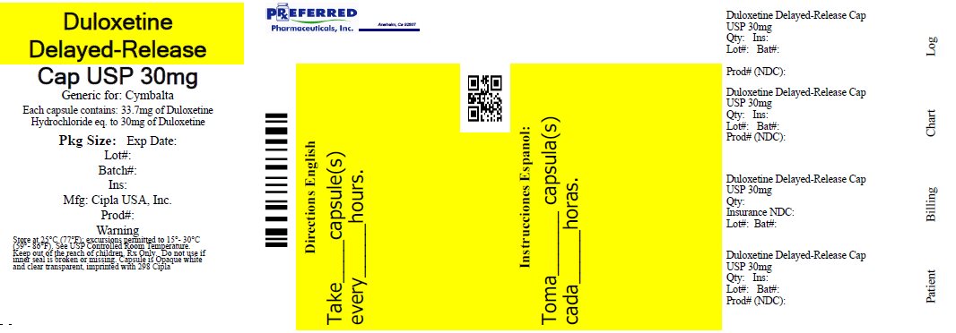 Duloxetine Delayed Release Capsules USP 30mg