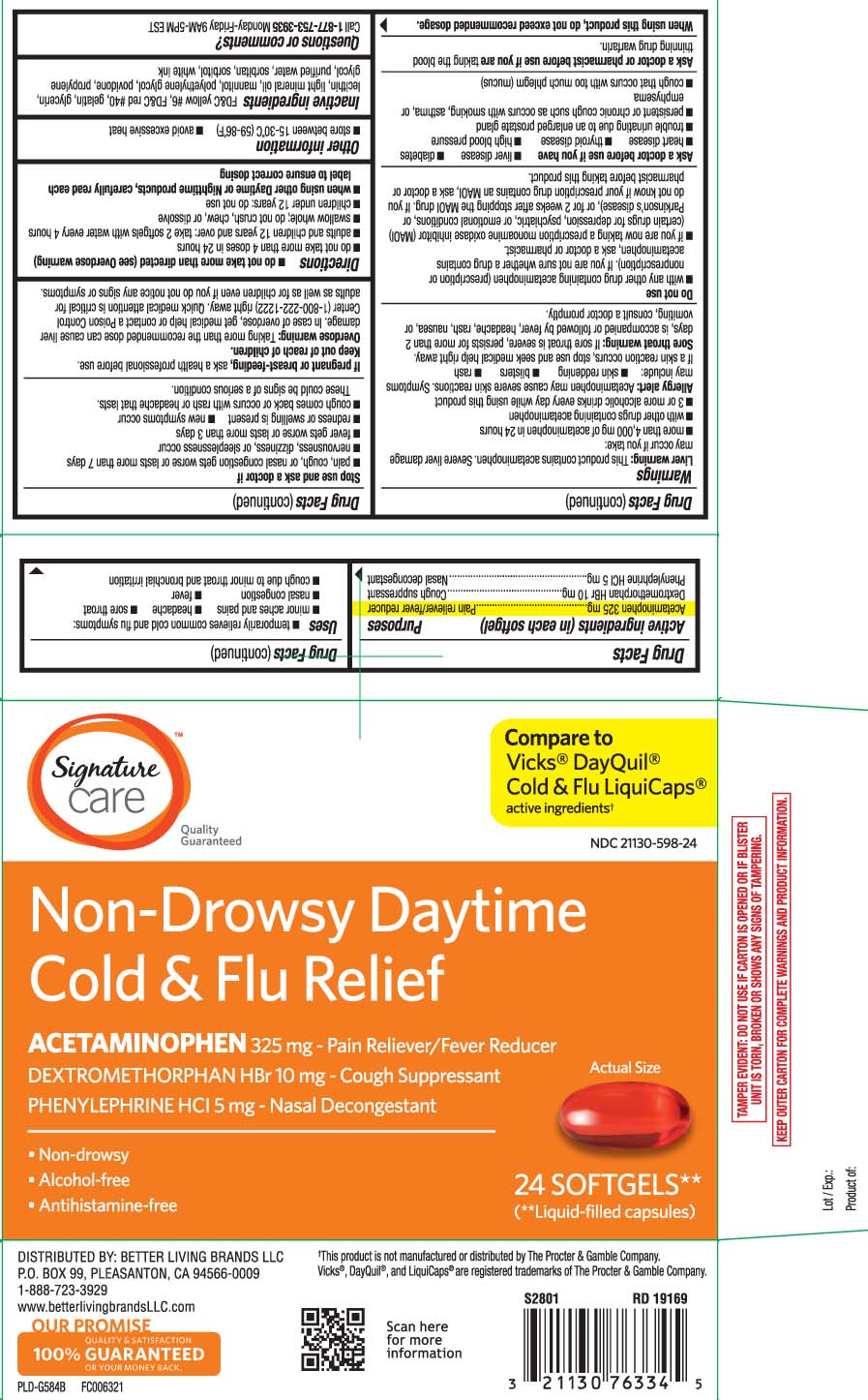 Acetaminophen 325 mg, Dextromethorphan HBr 10 mg, Phenylephrine HCL 5 mg