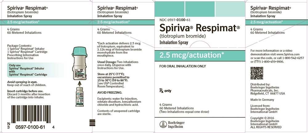 Spiriva Respimat 2.5 mcg NDC: <a href=/NDC/0597-0100-61>0597-0100-61</a> carton label