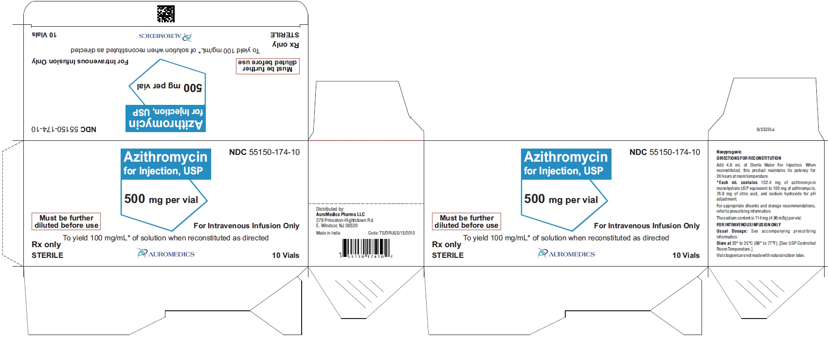 PACKAGE LABEL-PRINCIPAL DISPLAY PANEL - 500 mg per vial - Container-Carton (10 Vials)
