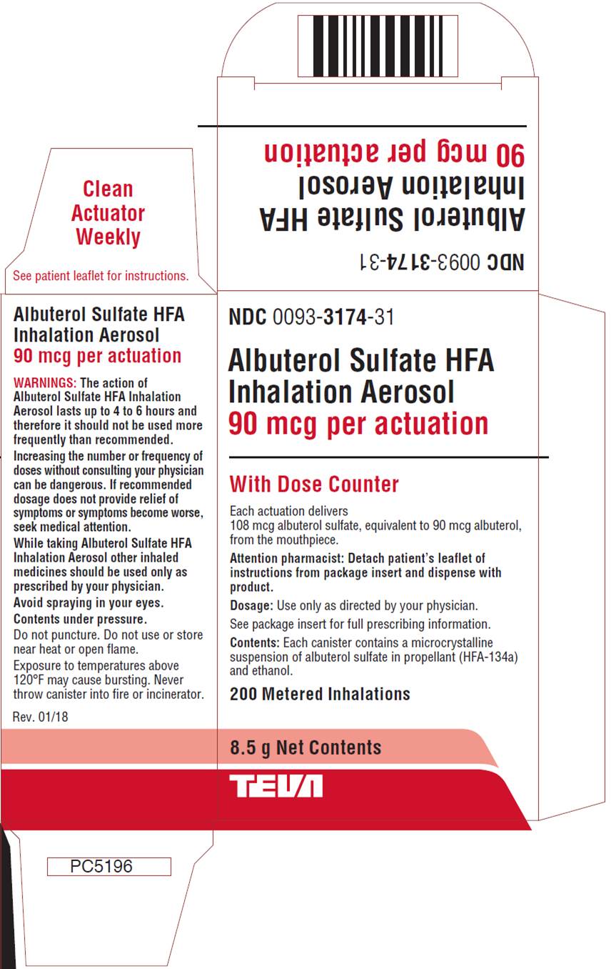 Albuterol Sulfate HFA Inhalation Aerosol 90 mcg per Actuation, 200 Metered Inhalations Carton, Part 2 of 2