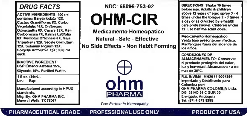 OHM-CIR 1 oz bottle label