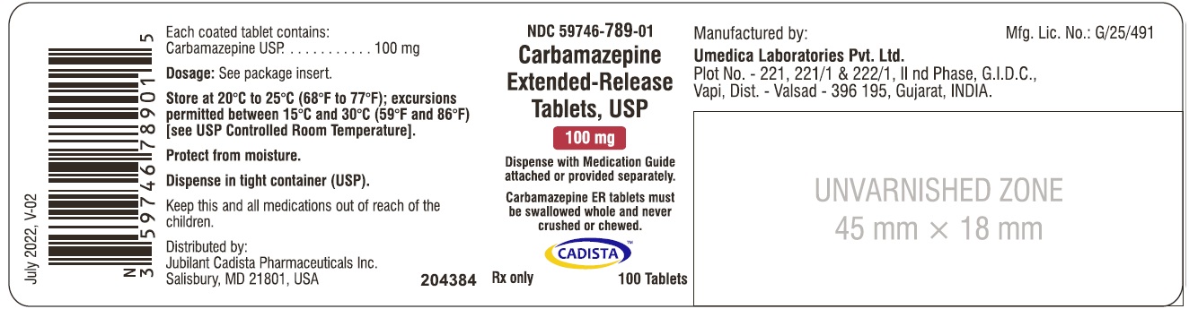 Carbamazepine Extended-Release Tablets USP, 100 mg - NDC: <a href=/NDC/59746-789-01>59746-789-01</a> - 100's Bottle Label