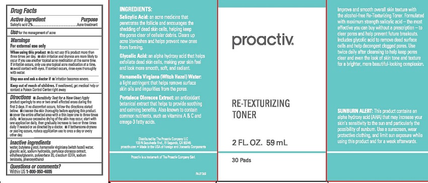 Proactiv Retexturizing Toner Pads 59 mL Carton