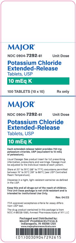 10mEq K carton label