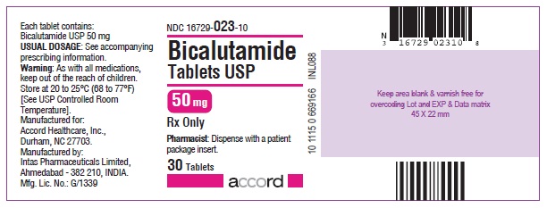 Bicalutamide 50mg - 30 tablet count bottle label