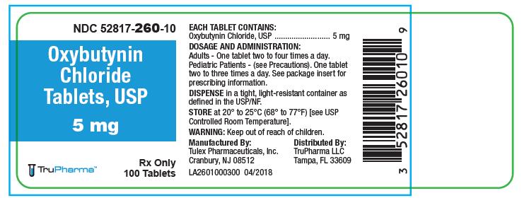 Oxybutynin Chloride Tablets, USP, 5 mg, 100 count