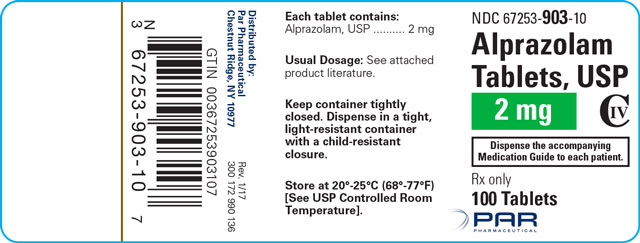 Image of the label for Alprazolam Tablets, USP 2 mg 100 Tablets