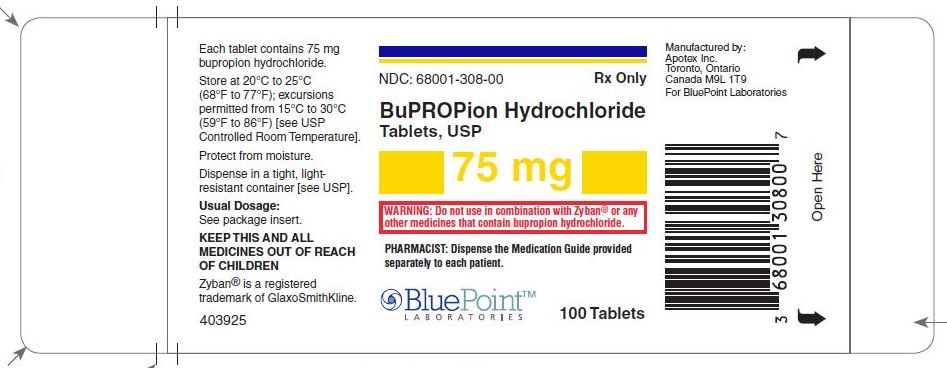 Bupropion HCl 75mg 100ct Label - Material Code 403925