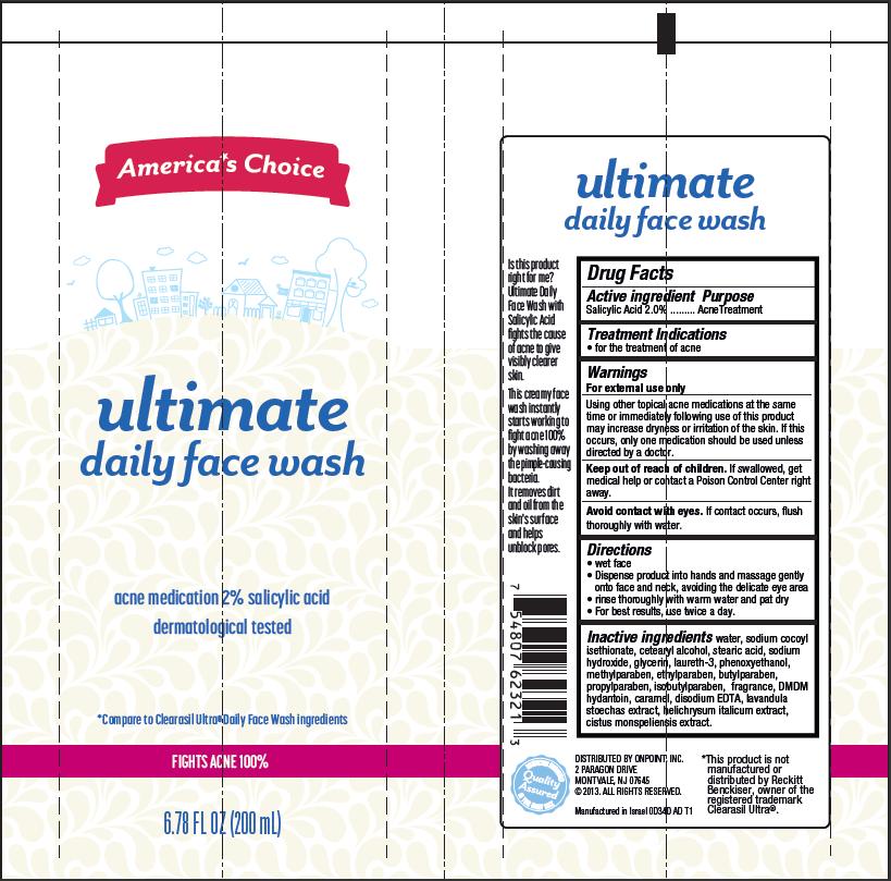 America's Choice ultimate daily face wash graphic