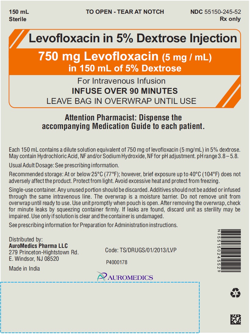PACKAGE LABEL-PRINCIPAL DISPLAY PANEL - 750 mg Levofloxacin (5 mg / mL) in 150 mL of 5% Dextrose - Pouch (Overwrap) Label