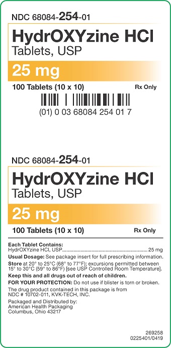 25 mg HydrOXYzine HCl Tablets Carton