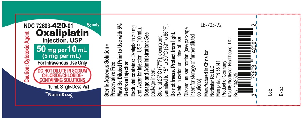 PRINCIPAL DISPLAY PANEL – Oxaliplatin Injection, USP 50 mg Vial Label
