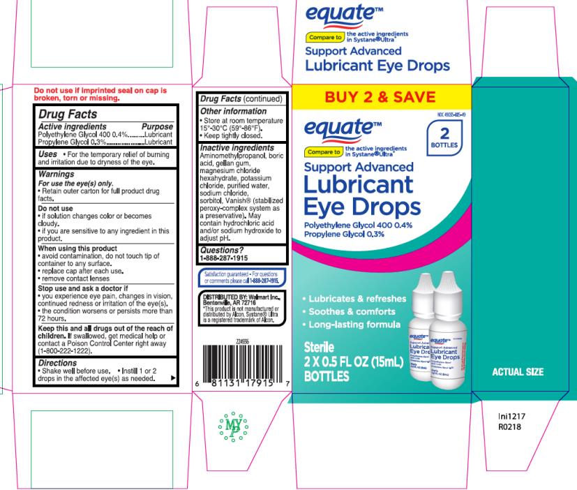 PRINCIPAL DISPLAY PANEL
NDC: <a href=/NDC/49035-885-49>49035-885-49</a>
equate
Support Advanced
Lubricant 
Eye Drops
Sterile
2x0.5 FL OZ (15mL)
BOTTLES

