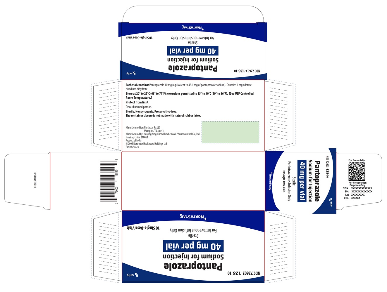 PRINCIPAL DISPLAY PANEL – Pantoprazole Sodium for Injection, 40 mg Carton