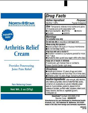 Arthritis Relief Cream Label
