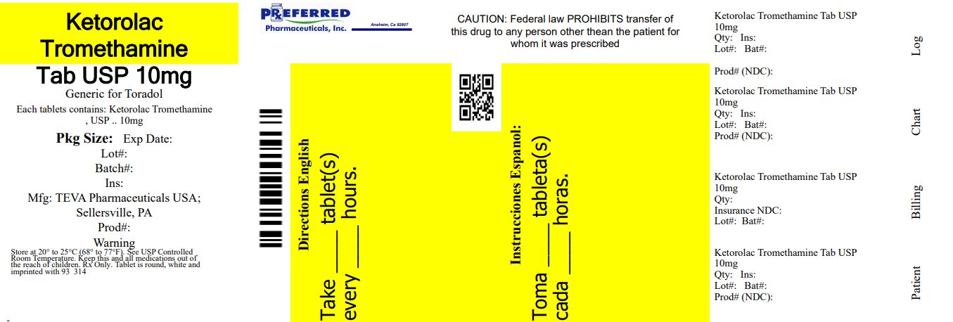 Ketorolac Tromethamine Tab USP 10mg