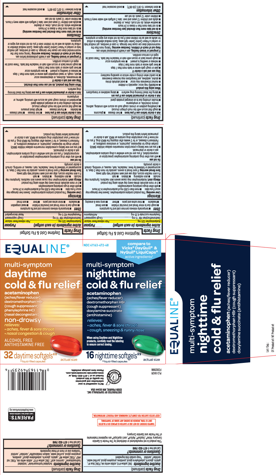 Daytime - Acetaminophen 325 mg, Dextromethorphan Hbr 10 mg, Phenylephrine HCI 5 mg NightTime - Acetaminophen 325 mg, Dextromethorphan HBr 15 mg, Doxylamine Succinate 6.25 mg