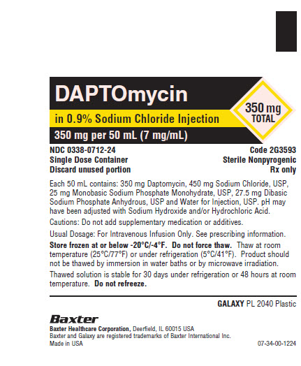 Daptomycin Container Label 0338-0712-24 1 of 2