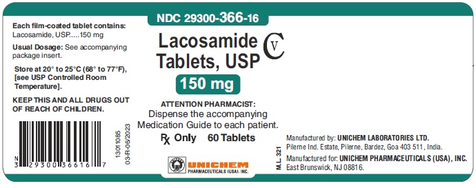 Lacosamide Tablets, USP 150 mg