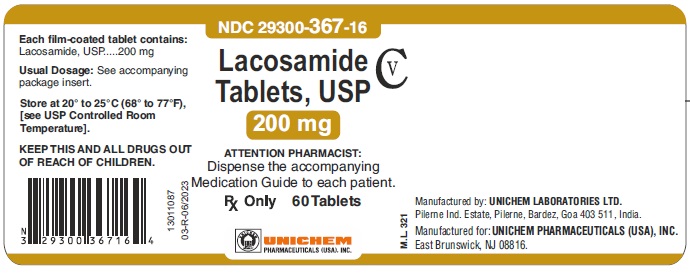 Lacosamide Tablets, USP 200 mg