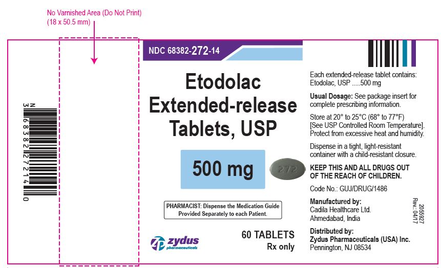 Etodolac Extended-release Tablets USP, 500 mg
