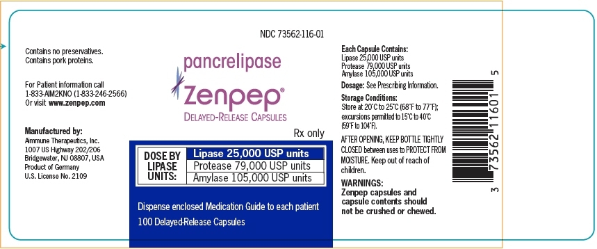 PRINCIPAL DISPLAY PANEL - 100 Capsule Bottle Label - NDC: <a href=/NDC/73562-116-01>73562-116-01</a>
