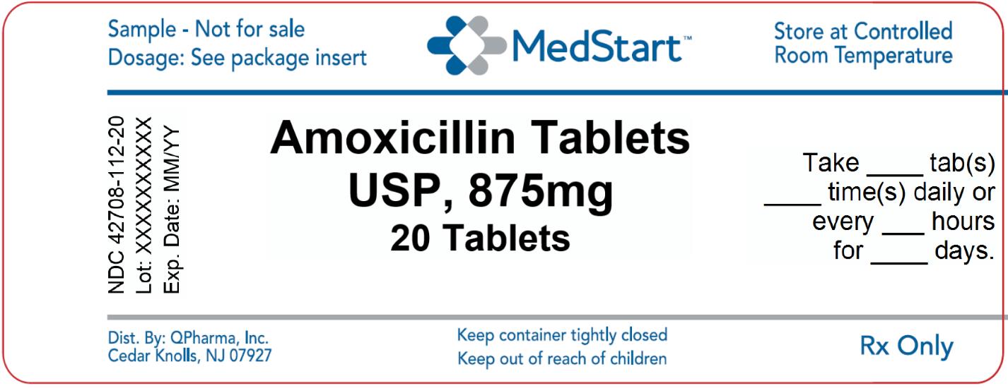 42708-112-20 Amoxicillin Tablets USP 875mg x 20 V2