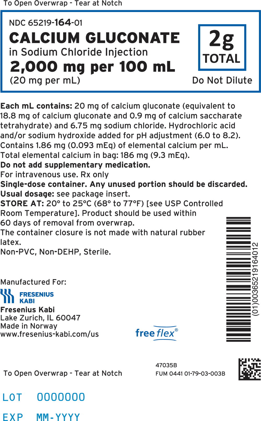 PACKAGE LABEL - PRINCIPAL DISPLAY – Calcium Gluconate 2 g Overwrap Label
