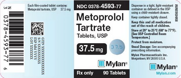Metoprolol Tartrate Tablets 37.5 mg Bottle Label