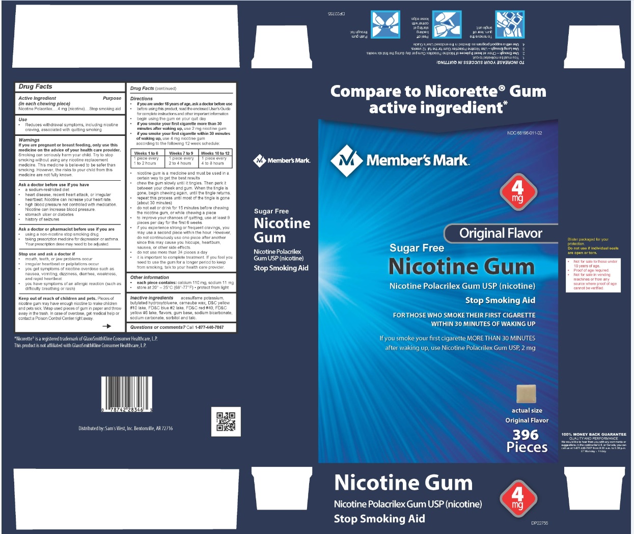 Nicotine Polacrilex Gum USP 4 mg Original Flavor