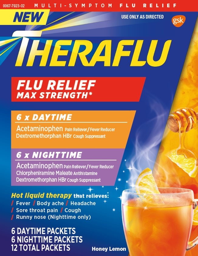 Theraflu Flu Relief DT NT Powder 12ct