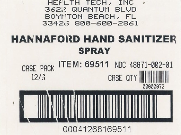Hannaford shipping label