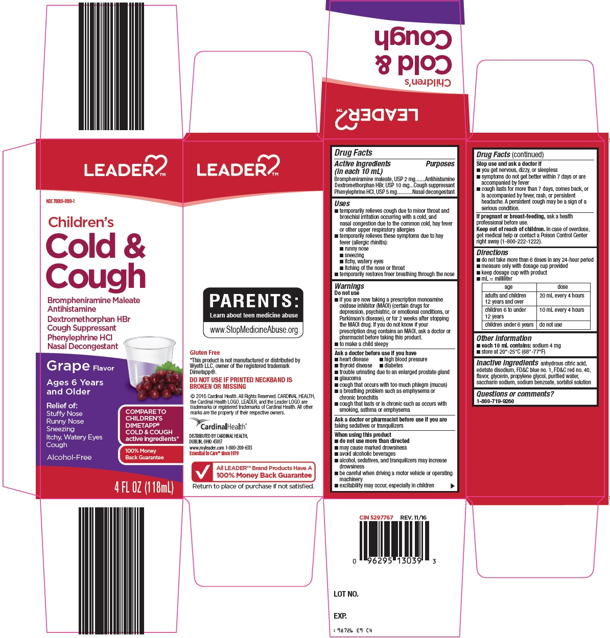 Leader Children's Cold & Cough