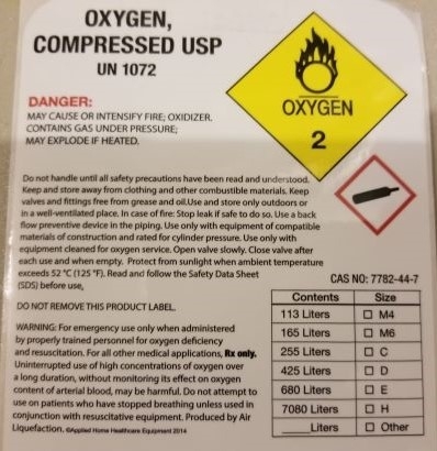 Oxygen warnings and precautions