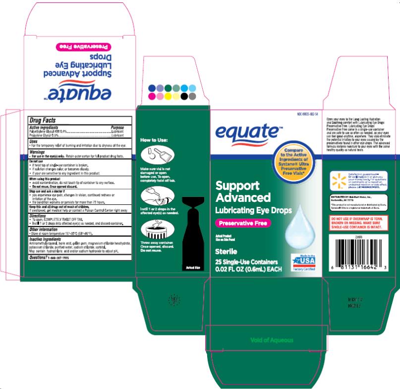 PRINCIPAL DISPLAY PANEL
NDC: <a href=/NDC/49035-882-54>49035-882-54</a>
equate
Support Advanced 
Lubricating Eye
Drops
Sterile
25 Single-Use Containers
0.02 FL OZ (0.6mL) EACH
